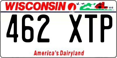 WI license plate 462XTP