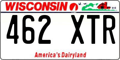 WI license plate 462XTR