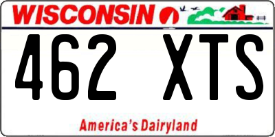 WI license plate 462XTS