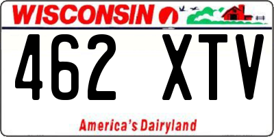 WI license plate 462XTV