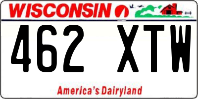 WI license plate 462XTW