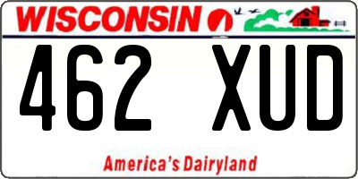 WI license plate 462XUD