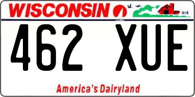 WI license plate 462XUE