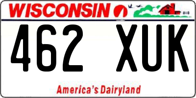 WI license plate 462XUK