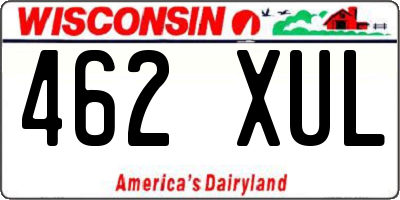 WI license plate 462XUL