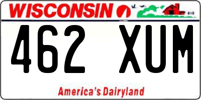 WI license plate 462XUM