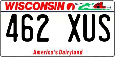 WI license plate 462XUS