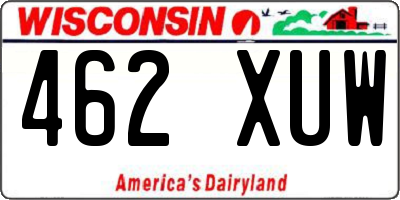 WI license plate 462XUW
