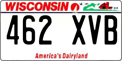 WI license plate 462XVB