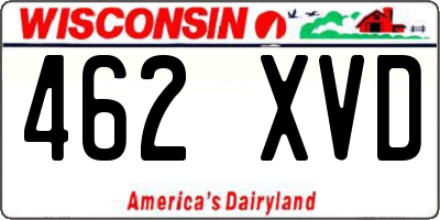 WI license plate 462XVD