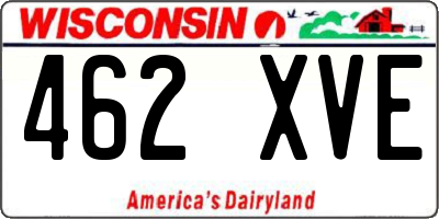 WI license plate 462XVE