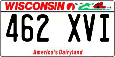 WI license plate 462XVI