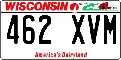 WI license plate 462XVM