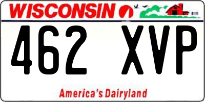 WI license plate 462XVP