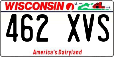 WI license plate 462XVS