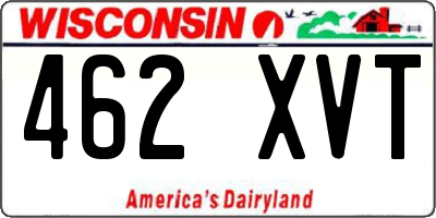 WI license plate 462XVT