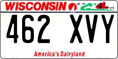 WI license plate 462XVY