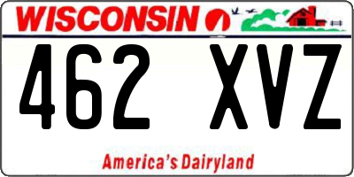 WI license plate 462XVZ