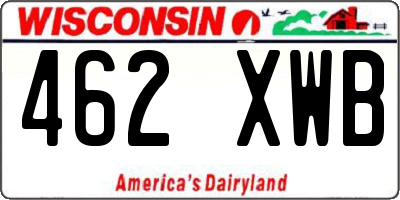 WI license plate 462XWB