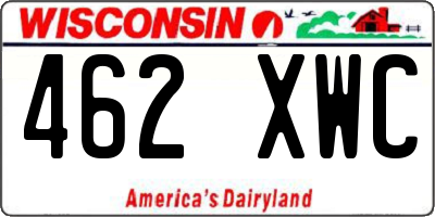 WI license plate 462XWC