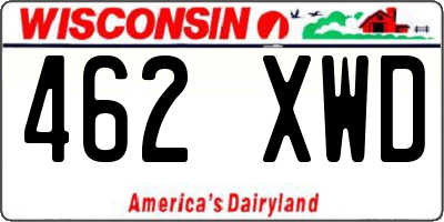 WI license plate 462XWD
