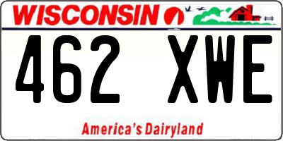 WI license plate 462XWE