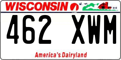 WI license plate 462XWM