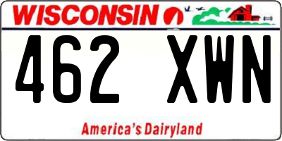 WI license plate 462XWN