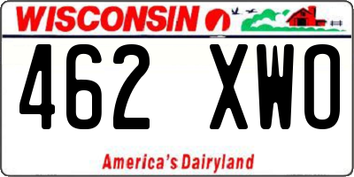 WI license plate 462XWO