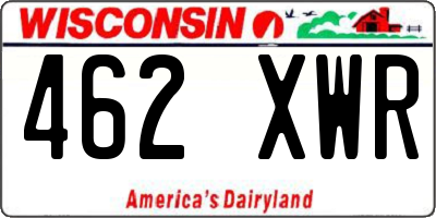 WI license plate 462XWR