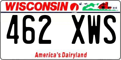 WI license plate 462XWS