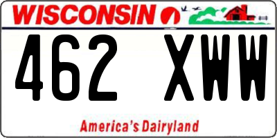 WI license plate 462XWW