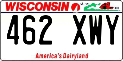 WI license plate 462XWY