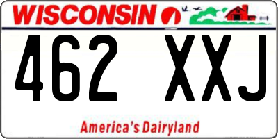 WI license plate 462XXJ