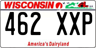 WI license plate 462XXP