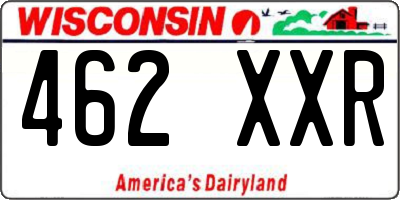 WI license plate 462XXR