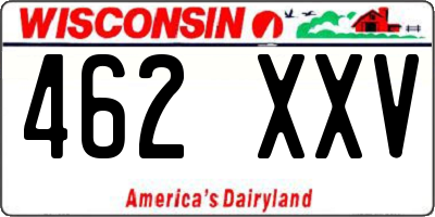WI license plate 462XXV