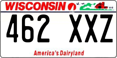 WI license plate 462XXZ
