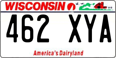 WI license plate 462XYA