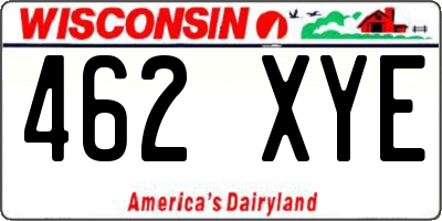 WI license plate 462XYE