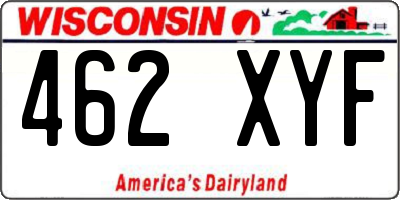 WI license plate 462XYF