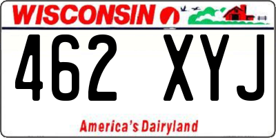 WI license plate 462XYJ