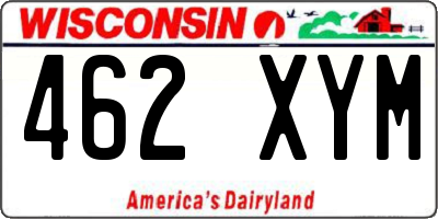 WI license plate 462XYM
