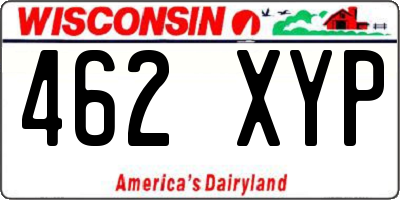 WI license plate 462XYP