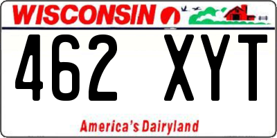 WI license plate 462XYT