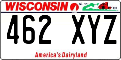 WI license plate 462XYZ