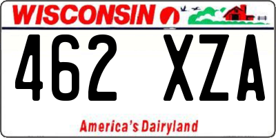 WI license plate 462XZA
