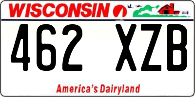 WI license plate 462XZB