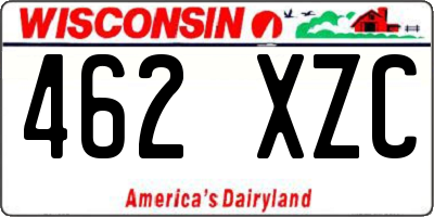 WI license plate 462XZC