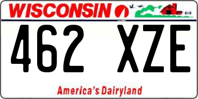 WI license plate 462XZE